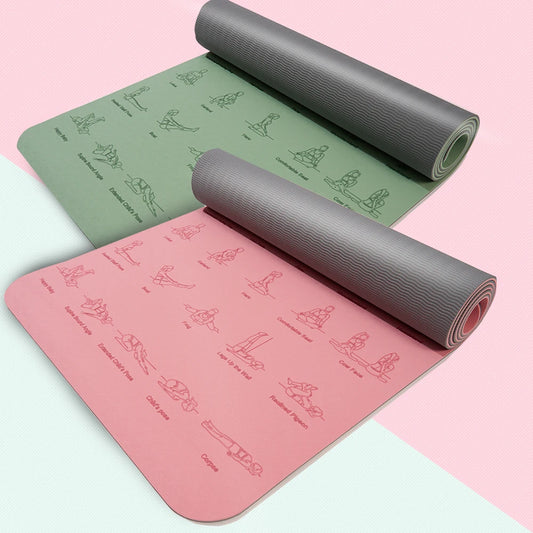 Non-Slip Yoga Mat with poses