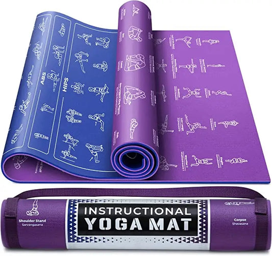 Yoga Mat with 75 Poses and 75 stretches