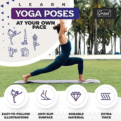 Yoga Mat with 75 Poses and 75 stretches